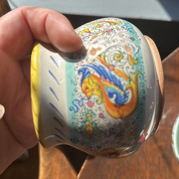 🇮🇹Meridiana Ceramiche hand painted pottery from Italy. Colorful dish with lid - Picture 13 of 16